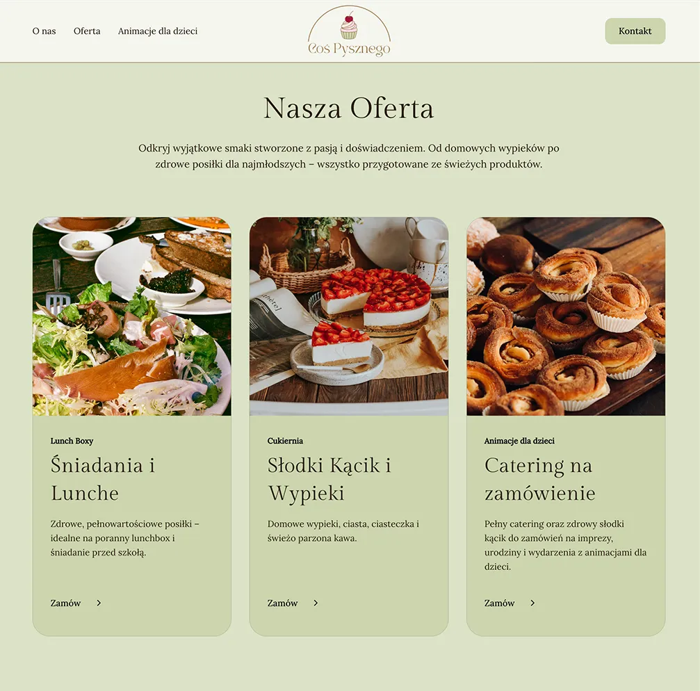 Hero Page at Cos Pysznego