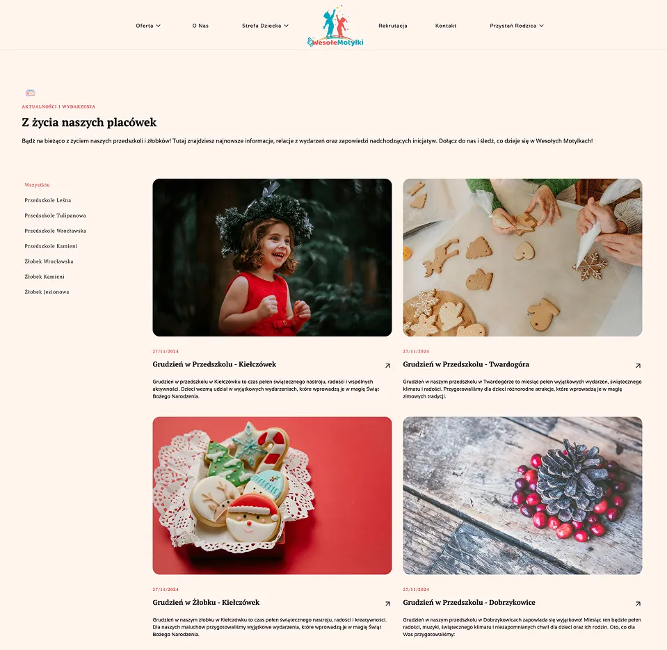 CMS in Wesole Motylki website